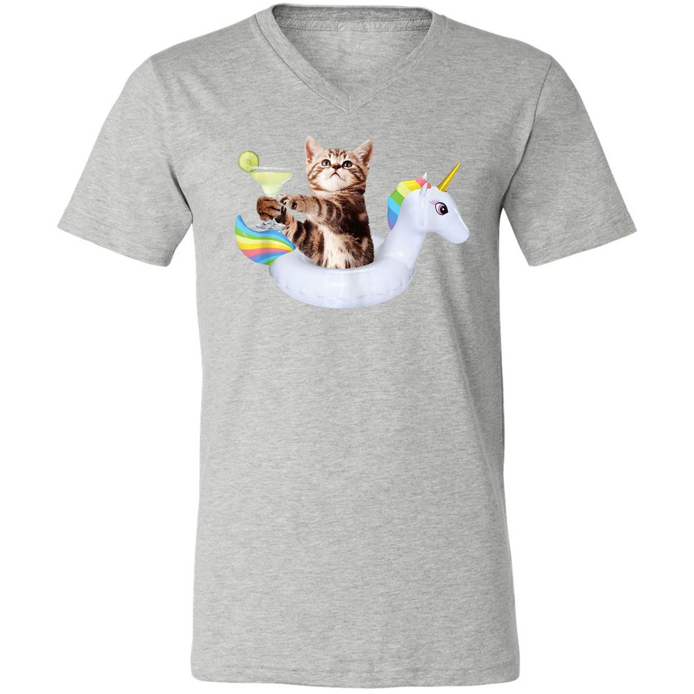 Unisex V-Neck T-Shirt - YWKQTJC4 - Athletic Heather - 7