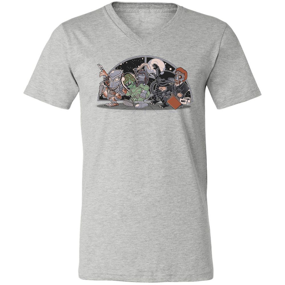 Unisex V-Neck T-Shirt - 8N4DM9Y6 - Athletic Heather - 7