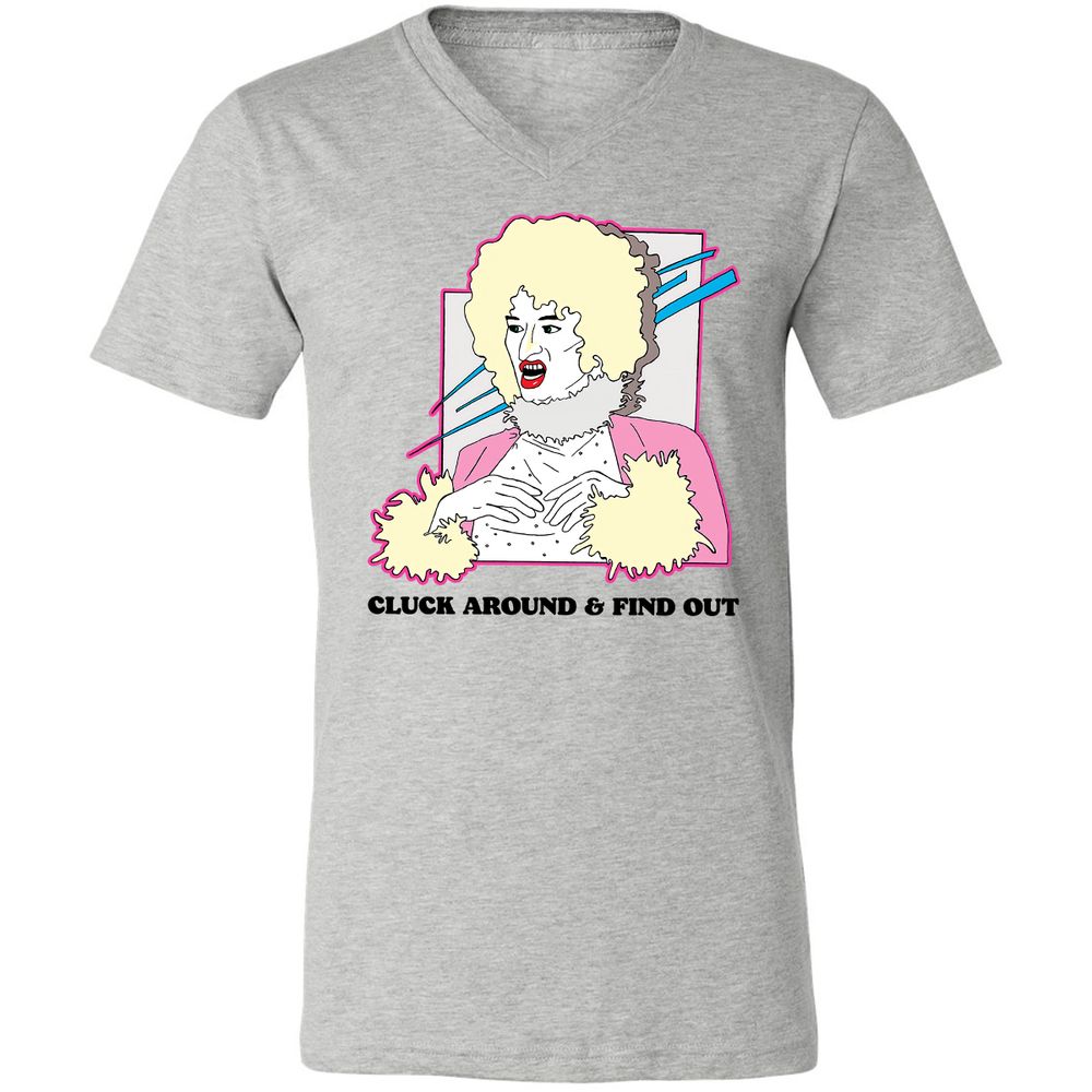 Unisex V-Neck T-Shirt - ZHEKAEQW - Athletic Heather - 7