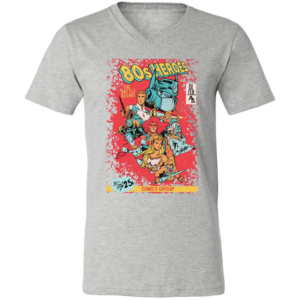 Unisex V-Neck T-Shirt - 3DFSFQZP - Athletic Heather - 7