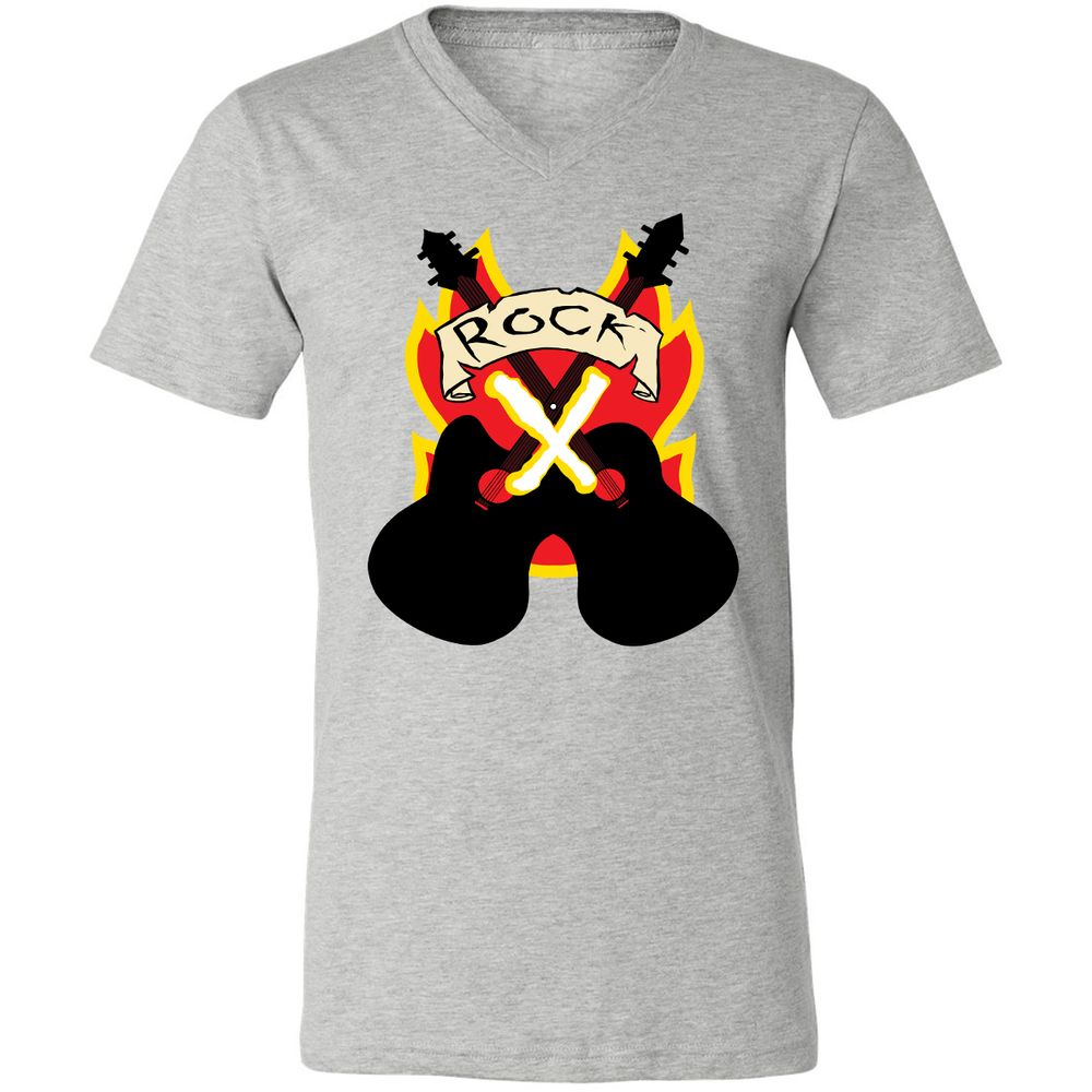 Unisex V-Neck T-Shirt - QAJMSDKZ - Athletic Heather - 7