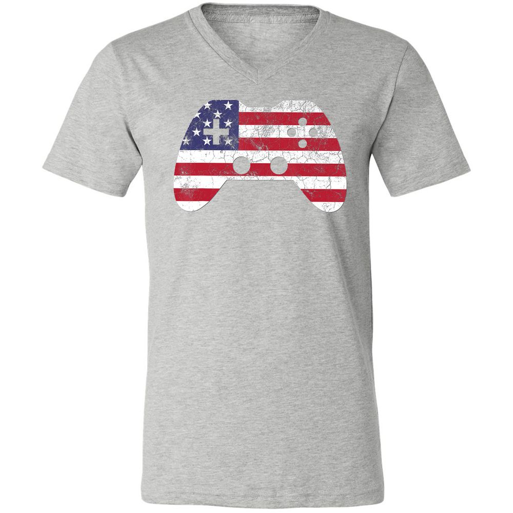Unisex V-Neck T-Shirt - SKTKF55Q - Athletic Heather - 7