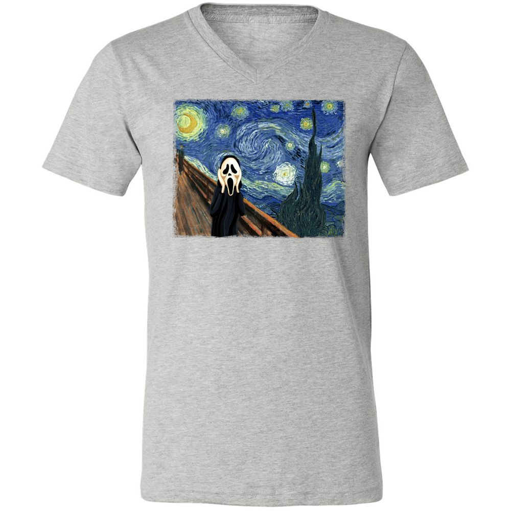 Unisex V-Neck T-Shirt - 6UFDKYBR - Athletic Heather - 7