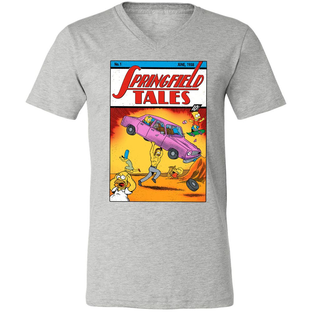 Unisex V-Neck T-Shirt - 7KMPH4NT - Athletic Heather - 7