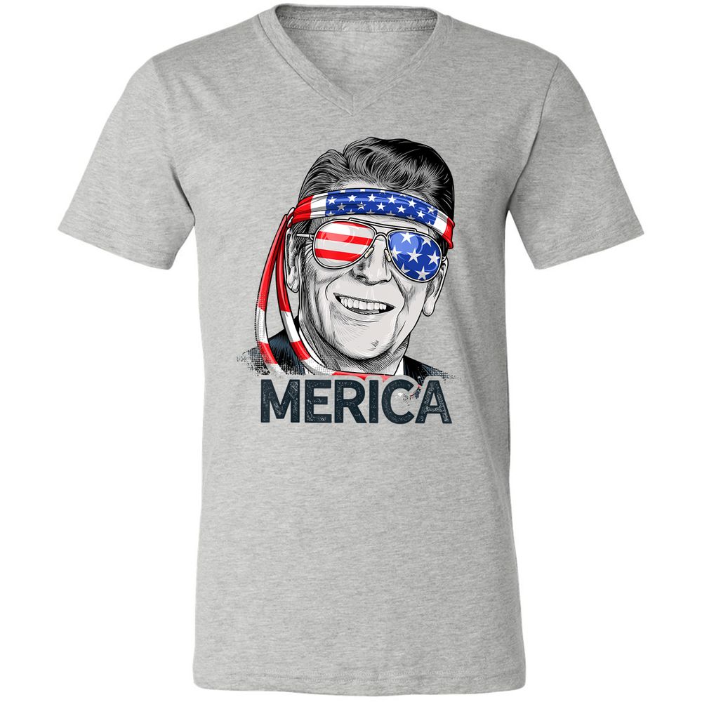 Unisex V-Neck T-Shirt - L1X8JY6Y - Athletic Heather - 7