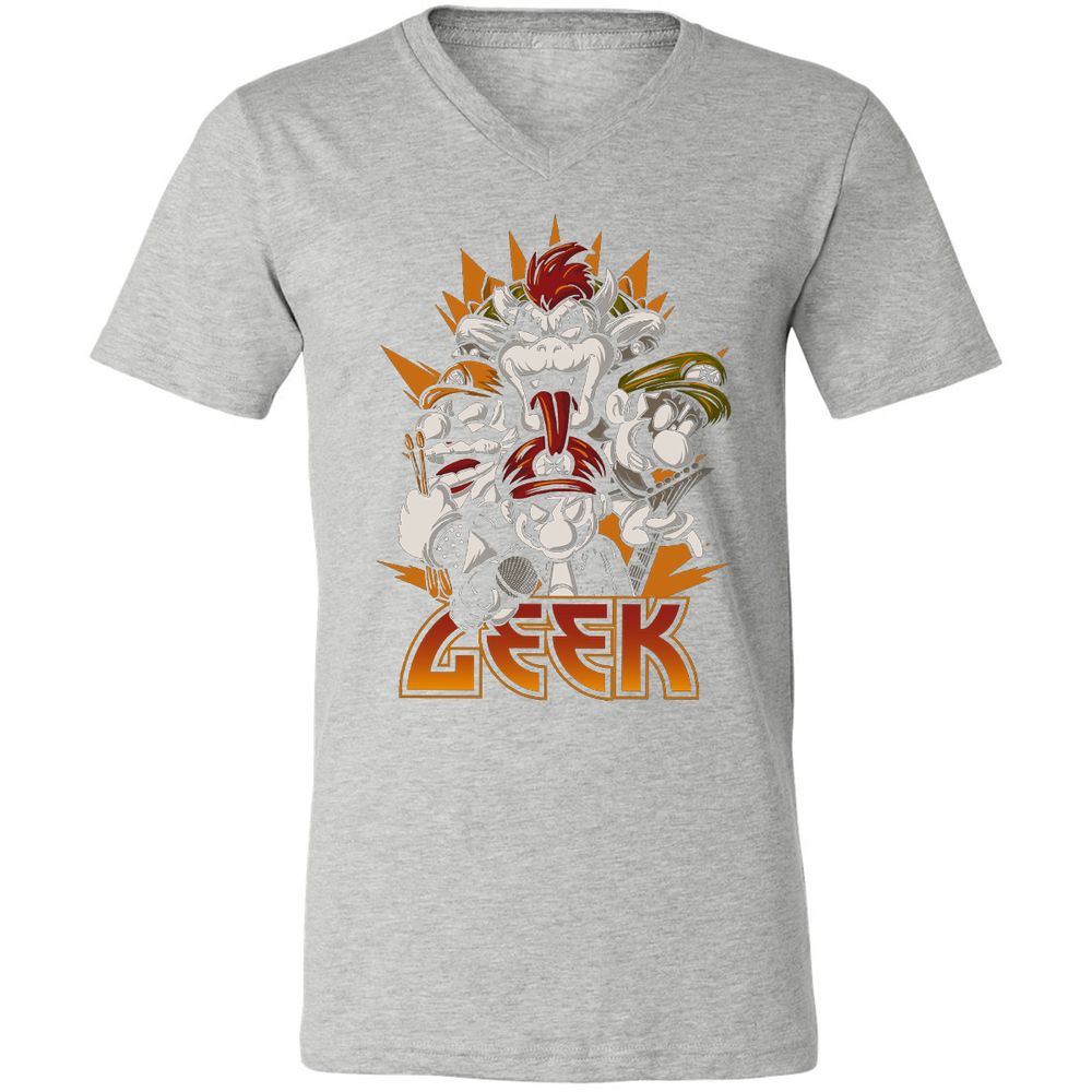 Unisex V-Neck T-Shirt - QZHASNWA - Athletic Heather - 7