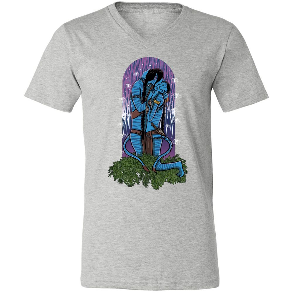 Unisex V-Neck T-Shirt - 3EVJAAGJ - Athletic Heather - 7