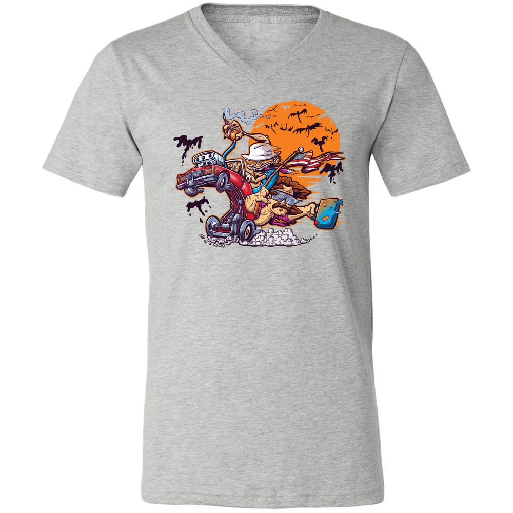 Unisex V-Neck T-Shirt - KZKCJ1RN - Athletic Heather - 7