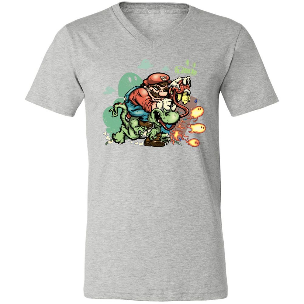 Unisex V-Neck T-Shirt - YWADZVZE - Athletic Heather - 7