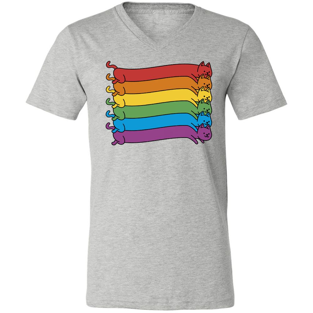 Unisex V-Neck T-Shirt - 6SH7MYTG - Athletic Heather - 7