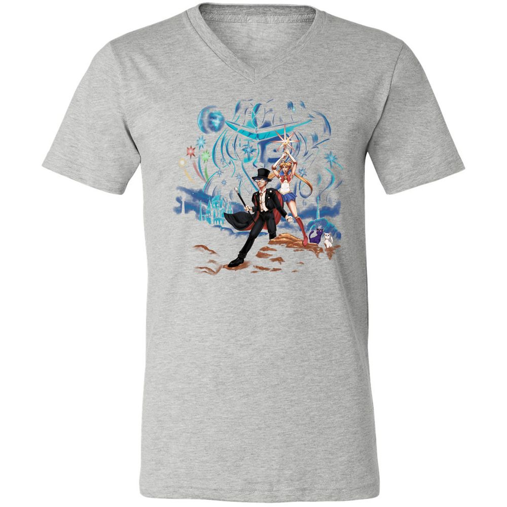 Unisex V-Neck T-Shirt - BMXNGF3E - Athletic Heather - 7