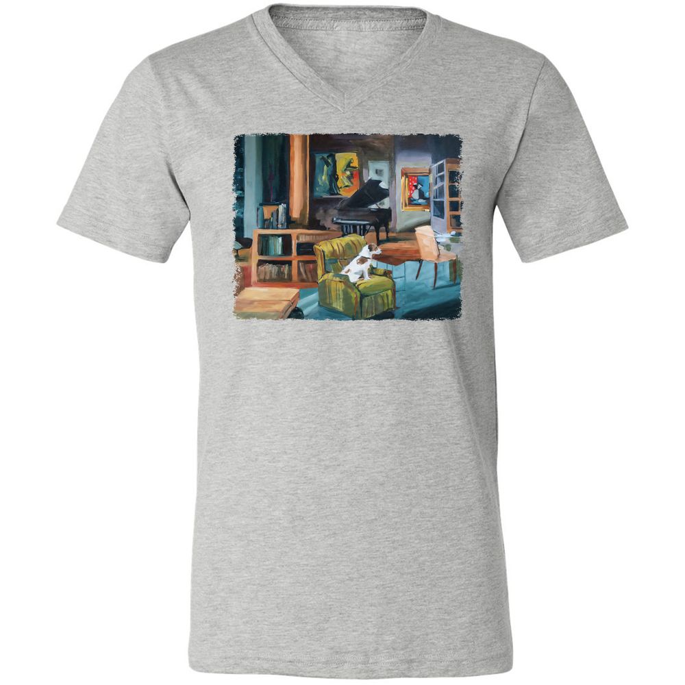 Unisex V-Neck T-Shirt - 4ZWWBKKG - Athletic Heather - 7