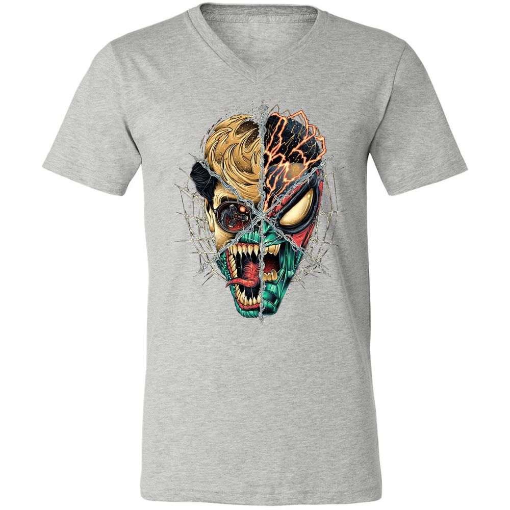 Unisex V-Neck T-Shirt - X1GMQ7E5 - Athletic Heather - 7