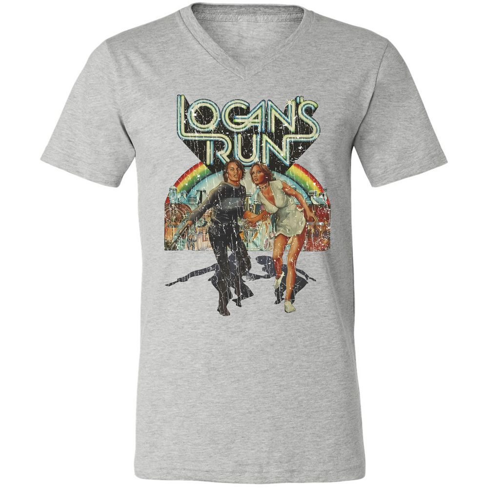 Unisex V-Neck T-Shirt - KLQMU9VX - Athletic Heather - 7