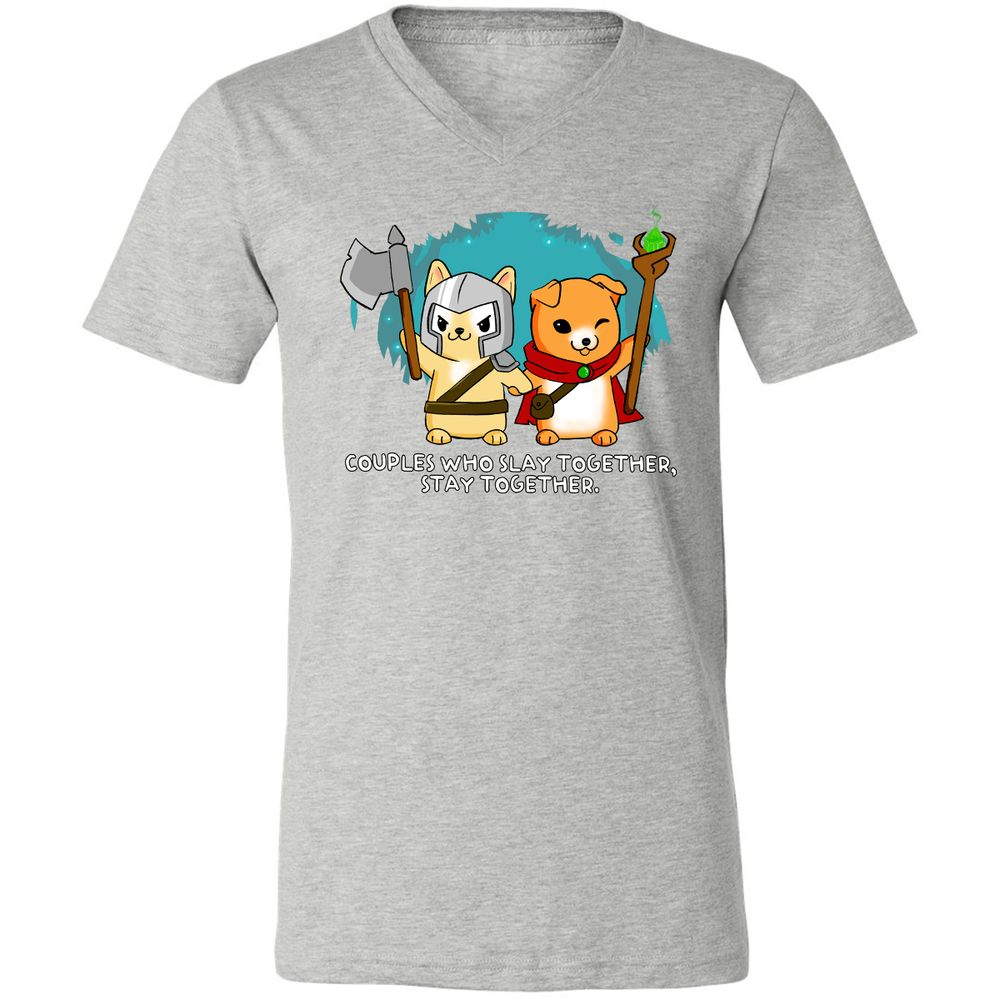 Unisex V-Neck T-Shirt - HP52UDY1 - Athletic Heather - 7