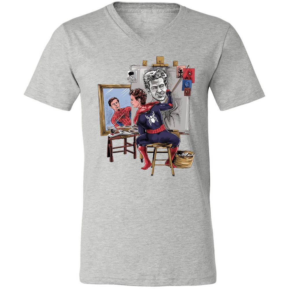 Unisex V-Neck T-Shirt - NHQ8TF3B - Athletic Heather - 7