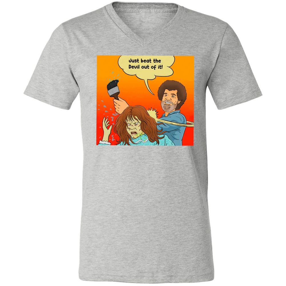 Unisex V-Neck T-Shirt - 6QLGRX9D - Athletic Heather - 7