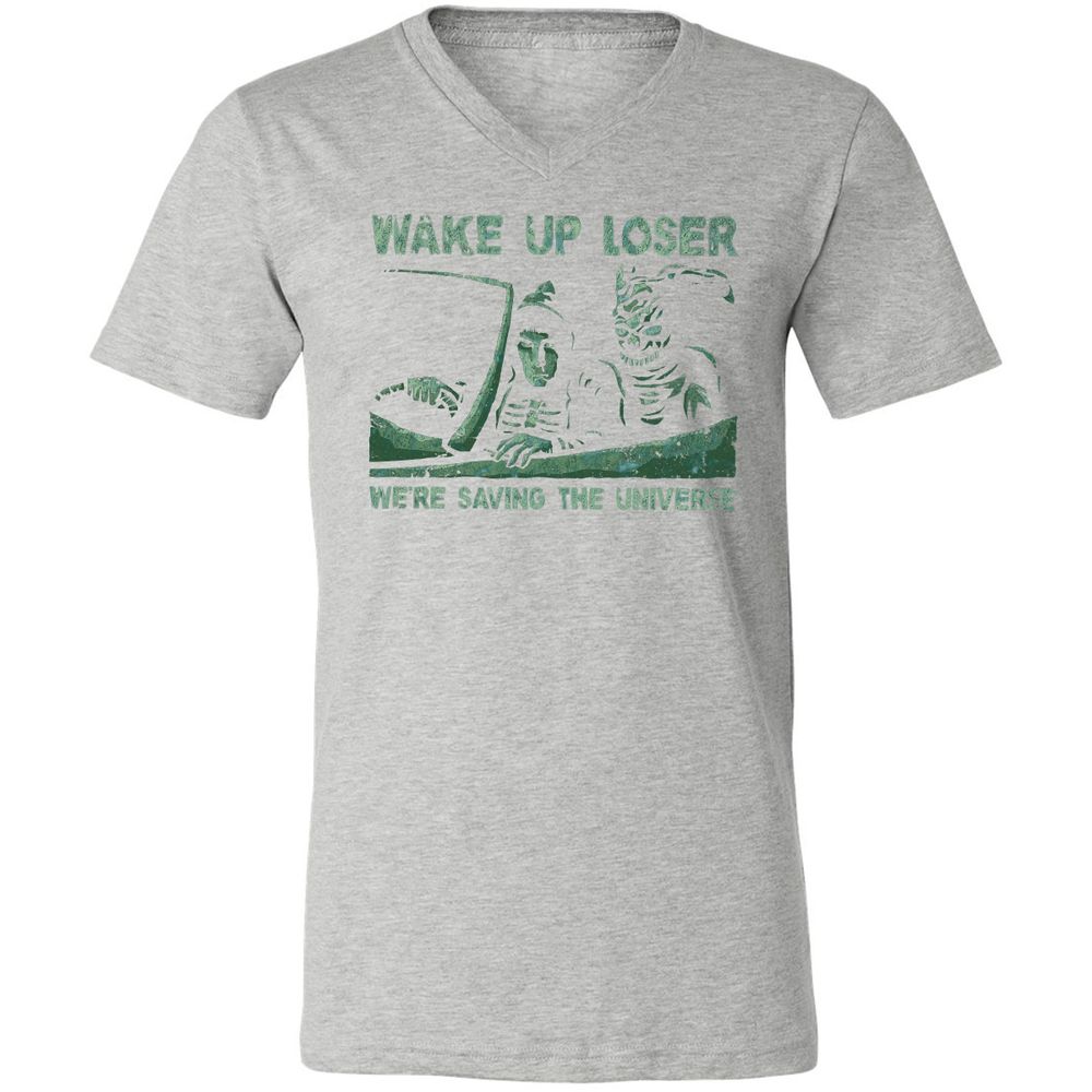 Unisex V-Neck T-Shirt - BUMP5UDE - Athletic Heather - 7