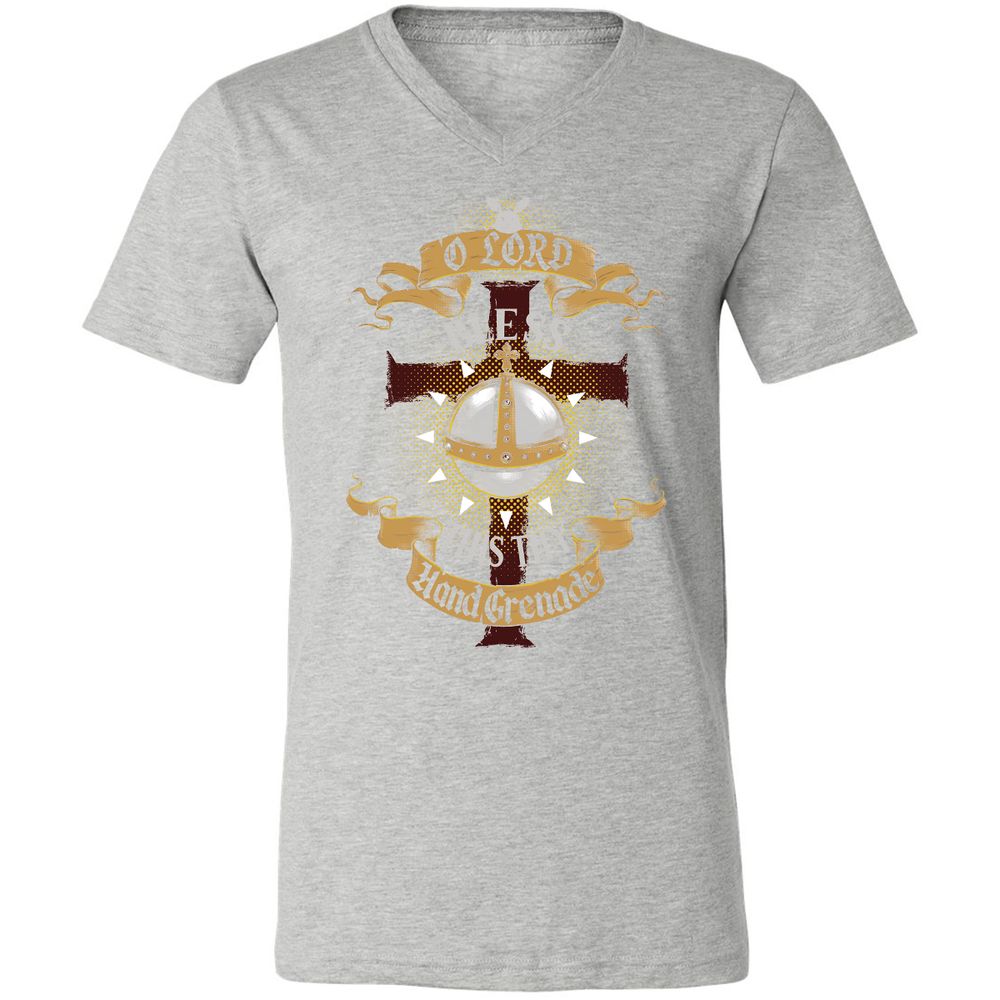 Unisex V-Neck T-Shirt - 713DP4AW - Athletic Heather - 7