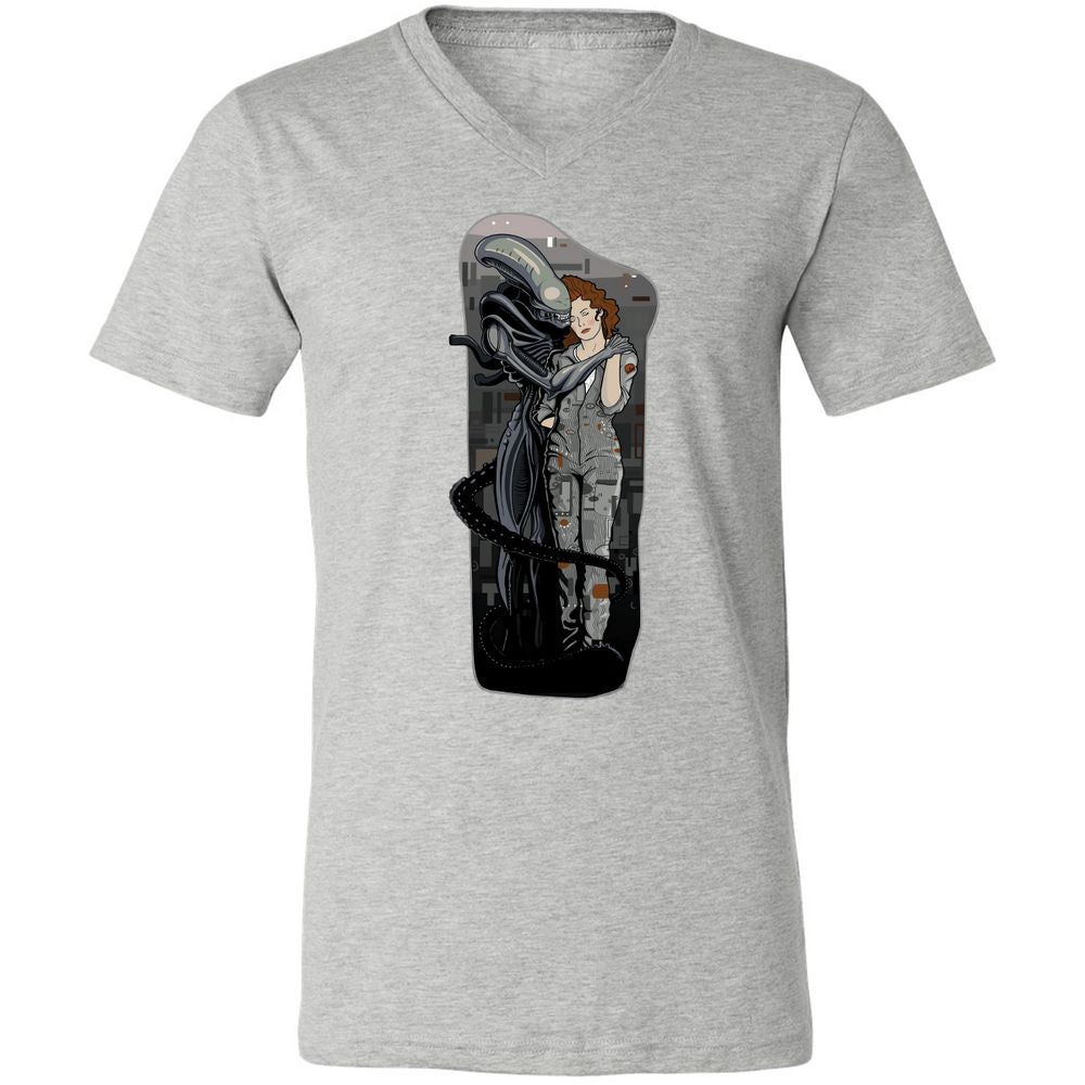 Unisex V-Neck T-Shirt - R4KUAQ4D - Athletic Heather - 7