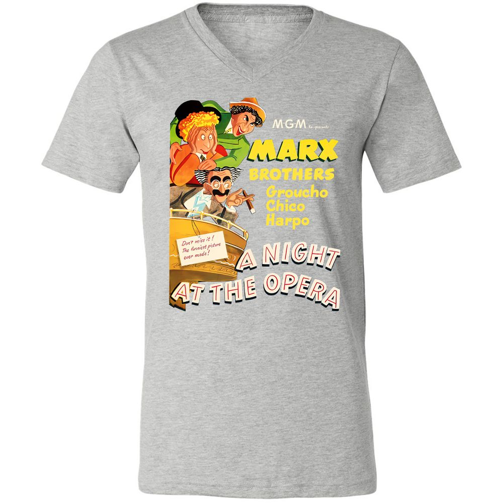 Unisex V-Neck T-Shirt - QT2X8QF3 - Athletic Heather - 7