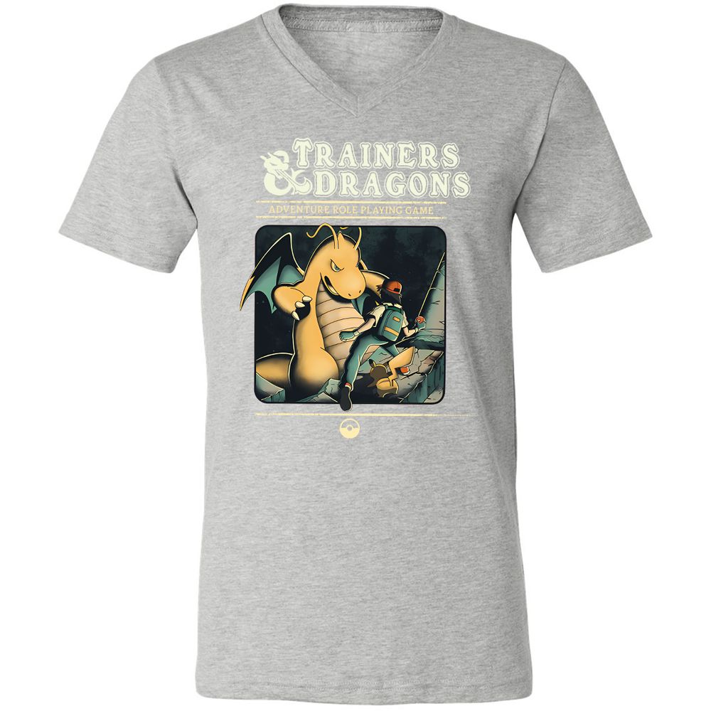 Unisex V-Neck T-Shirt - VHWZBAR7 - Athletic Heather - 7