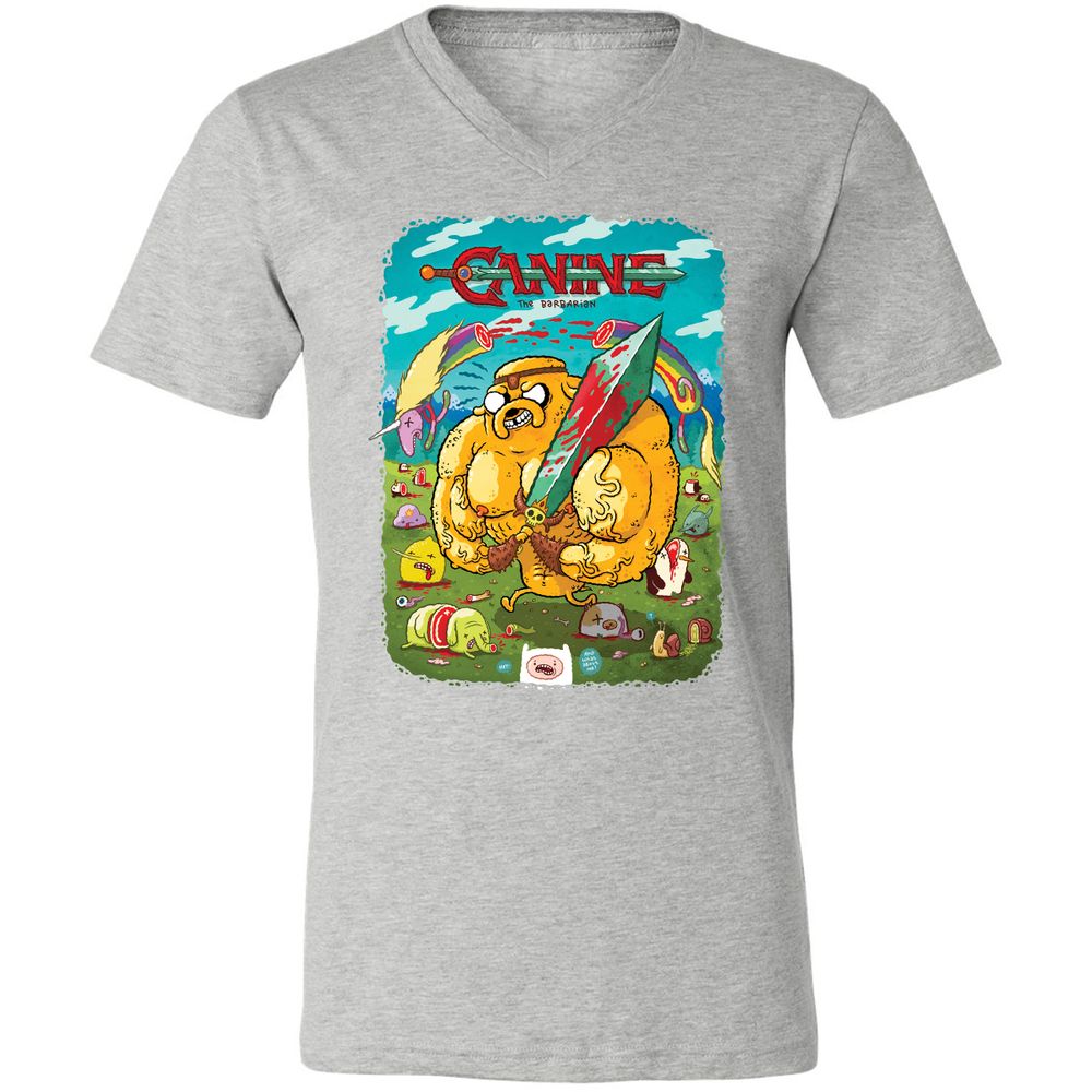 Unisex V-Neck T-Shirt - 4C6LXY9K - Athletic Heather - 7