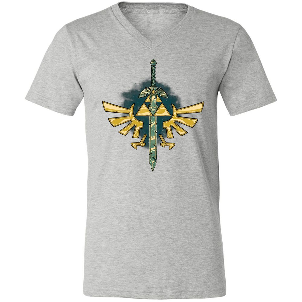 Unisex V-Neck T-Shirt - JHB2CGC4 - Athletic Heather - 7