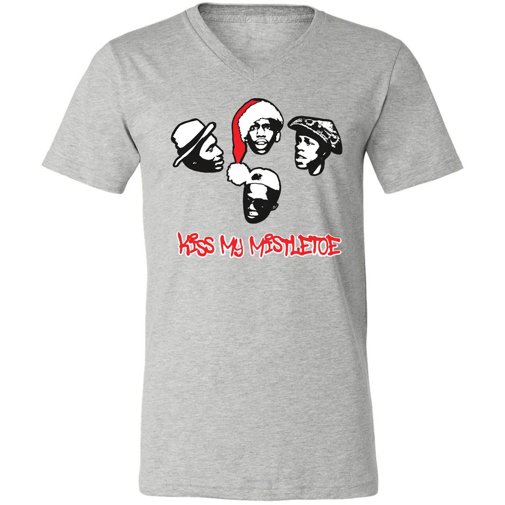 Kiss My Mistletoe Xmas Rap - Athletic Heather - 7