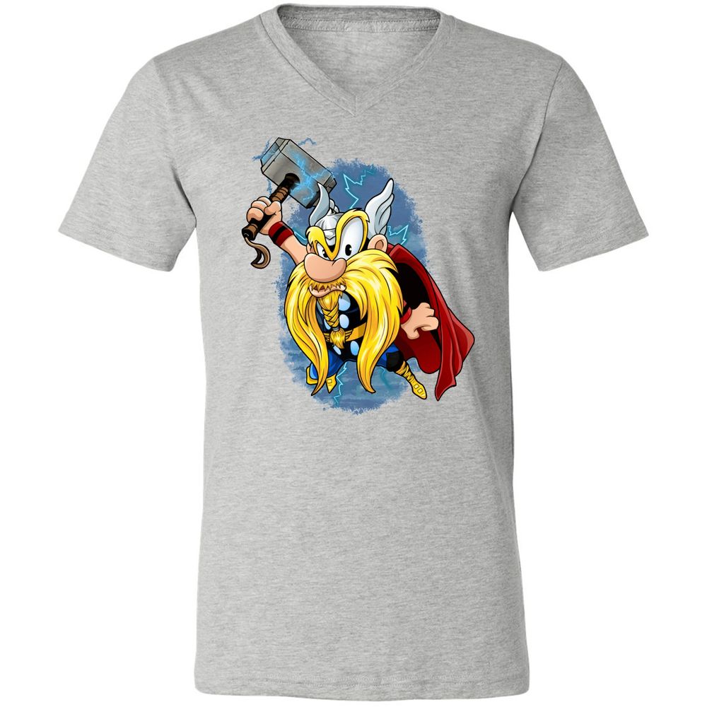 Unisex V-Neck T-Shirt - ZCFCHX2L - Athletic Heather - 7