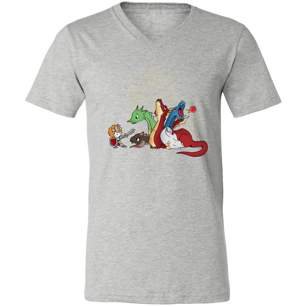 Unisex V-Neck T-Shirt - H3PPBASV - Athletic Heather - 7