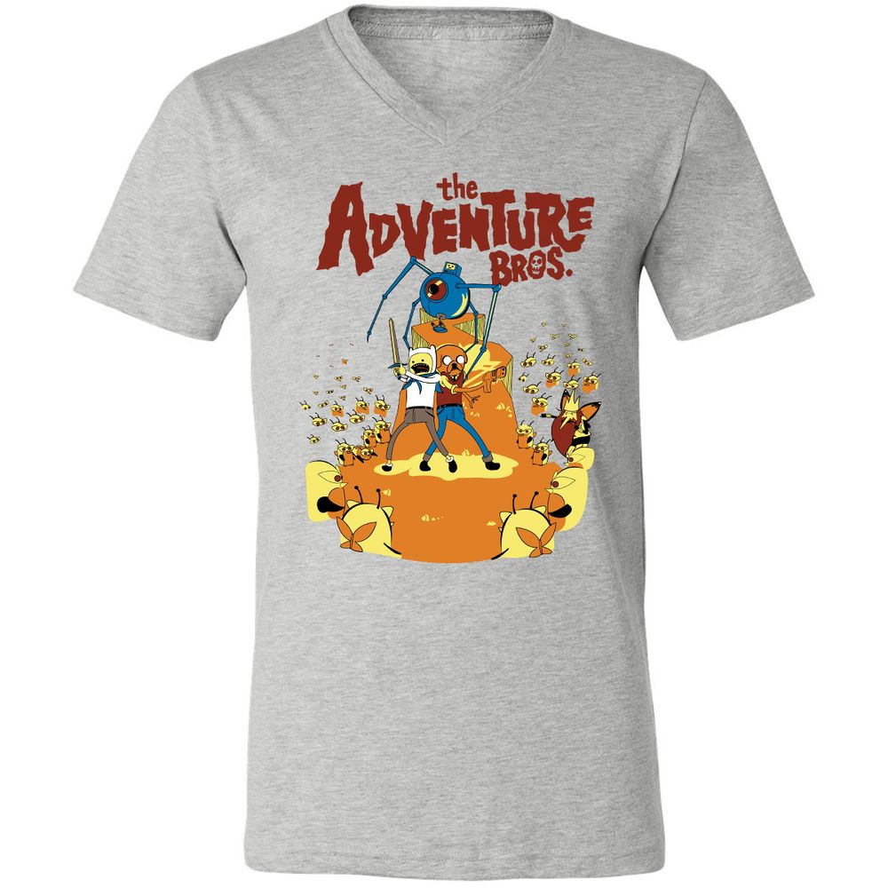 Unisex V-Neck T-Shirt - 6MTN8LAS - Athletic Heather - 7