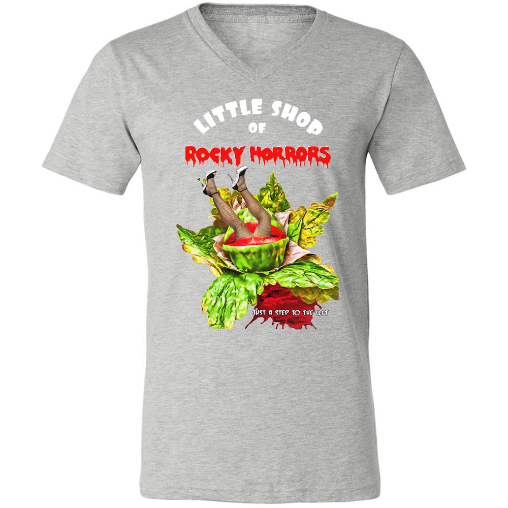 Unisex V-Neck T-Shirt - Black - Athletic Heather - 7