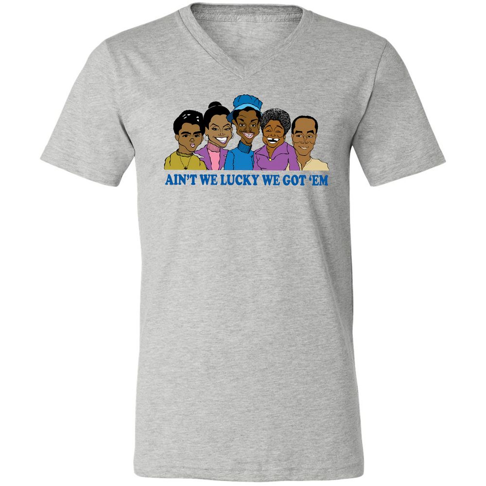 Unisex V-Neck T-Shirt - Q2X1JVQB - Athletic Heather - 7