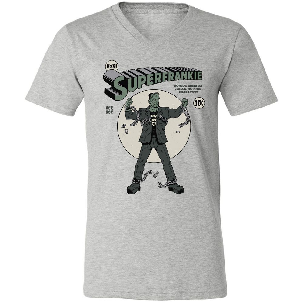 Unisex V-Neck T-Shirt - KBG7AU6R - Athletic Heather - 7