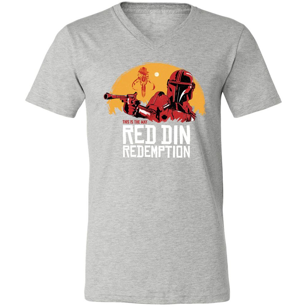 Unisex V-Neck T-Shirt - E5AD1DQ8 - Athletic Heather - 7