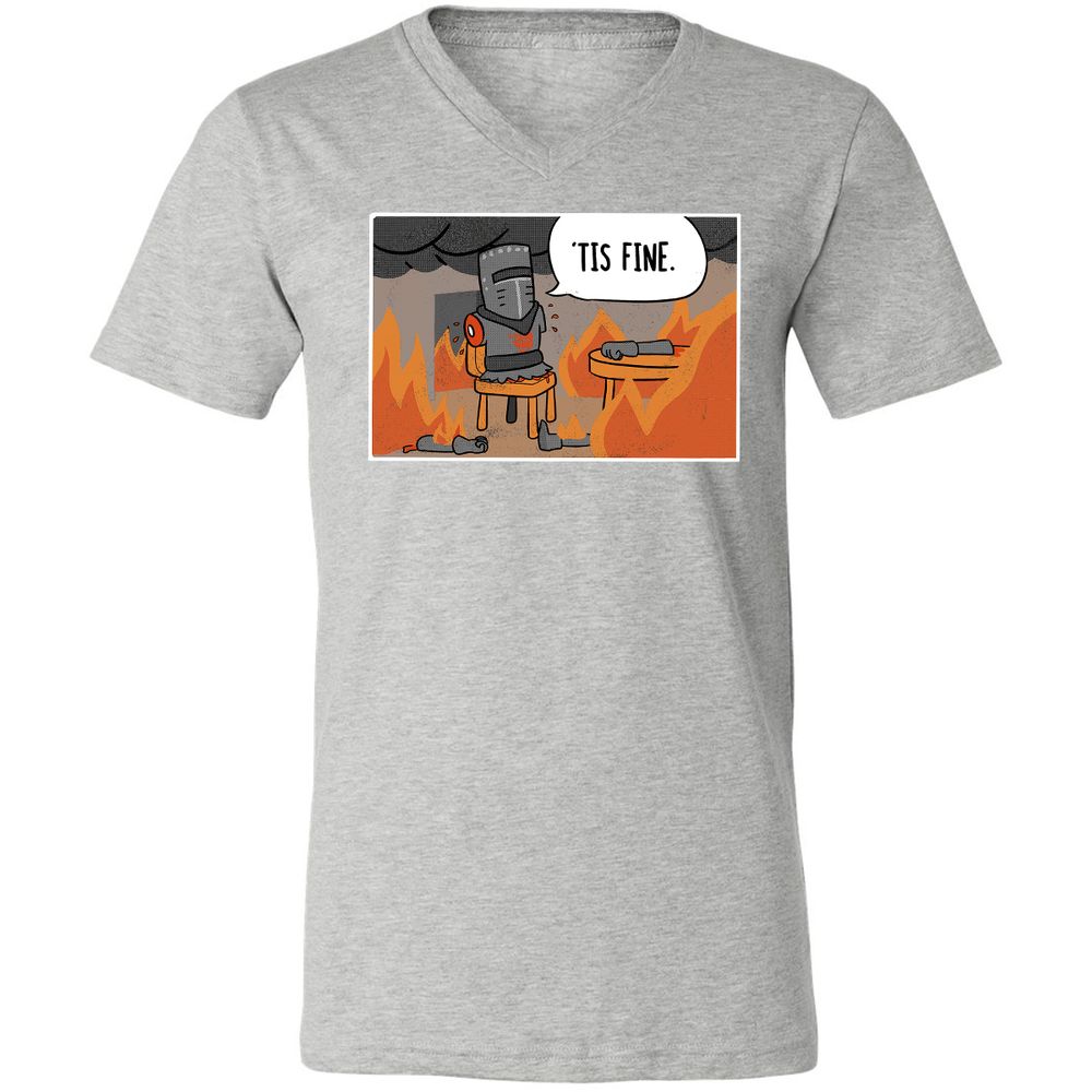 Unisex V-Neck T-Shirt - NXZFQQ8L - Athletic Heather - 7