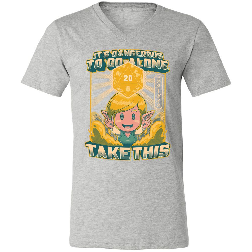Unisex V-Neck T-Shirt - 8BF4HHJ8 - Athletic Heather - 7