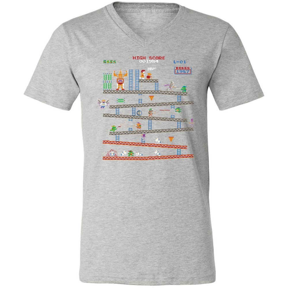 Unisex V-Neck T-Shirt - GHKF9MF2 - Athletic Heather - 7