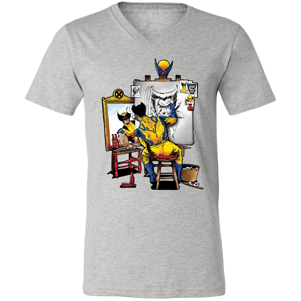 Unisex V-Neck T-Shirt - D9ZMUZ84 - Athletic Heather - 7