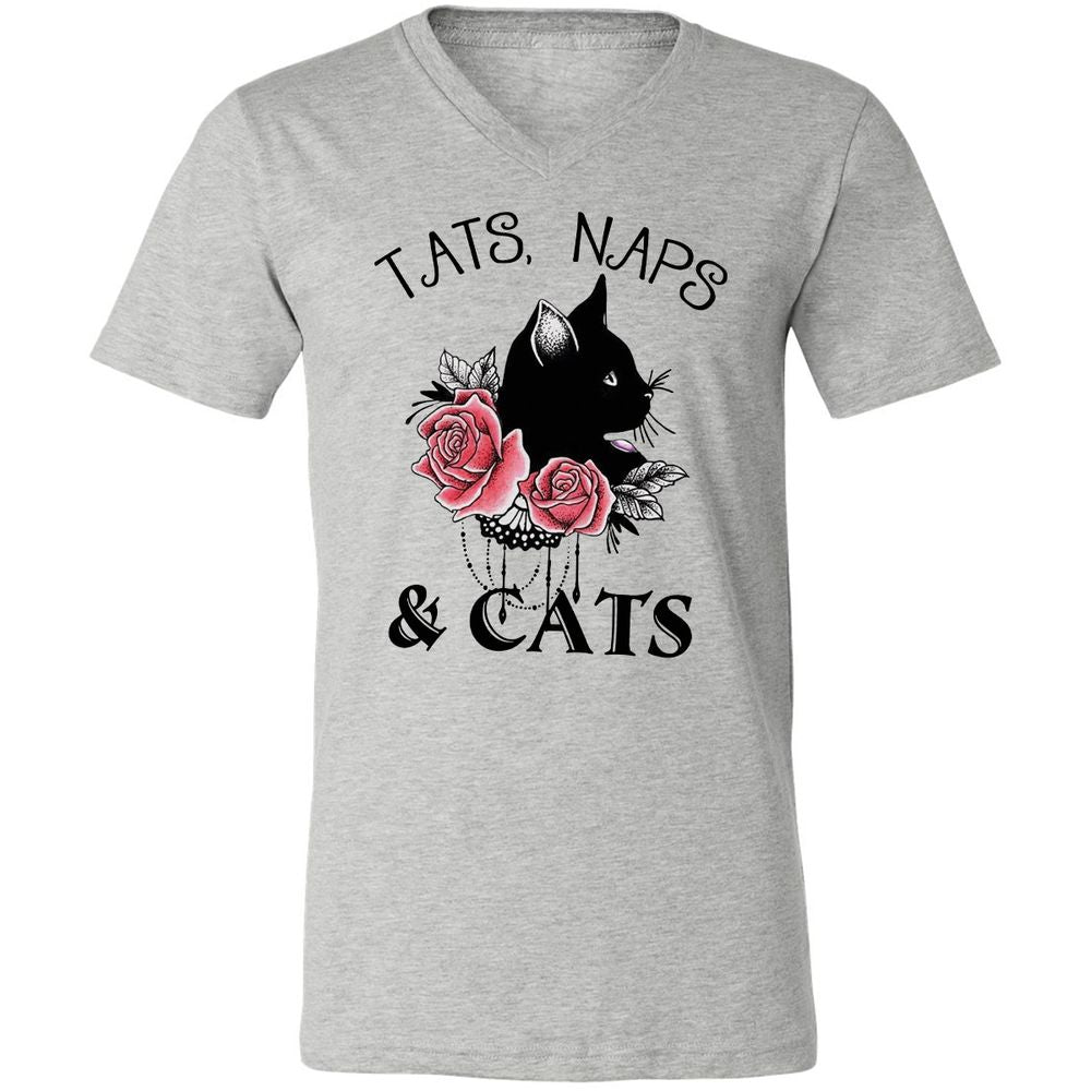 Unisex V-Neck T-Shirt - 8CW9JD1E - Athletic Heather - 7