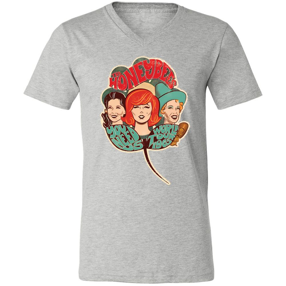 Unisex V-Neck T-Shirt - 6T1LRTMT - Athletic Heather - 7