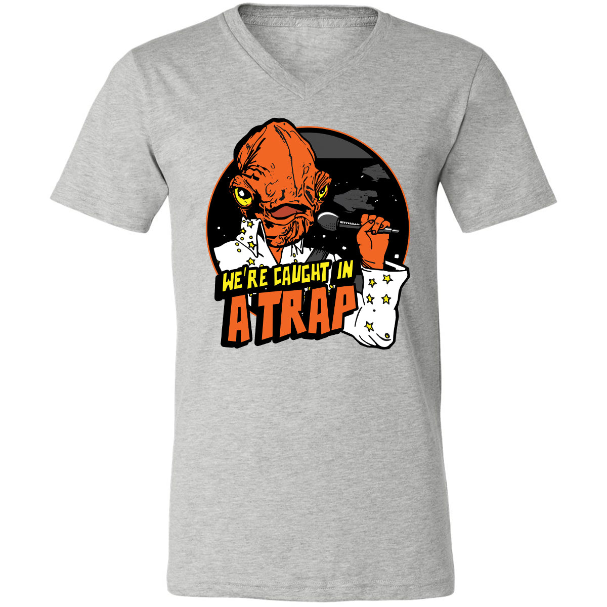 Unisex V-Neck T-Shirt - QXH12TQ2 - Athletic Heather - 7