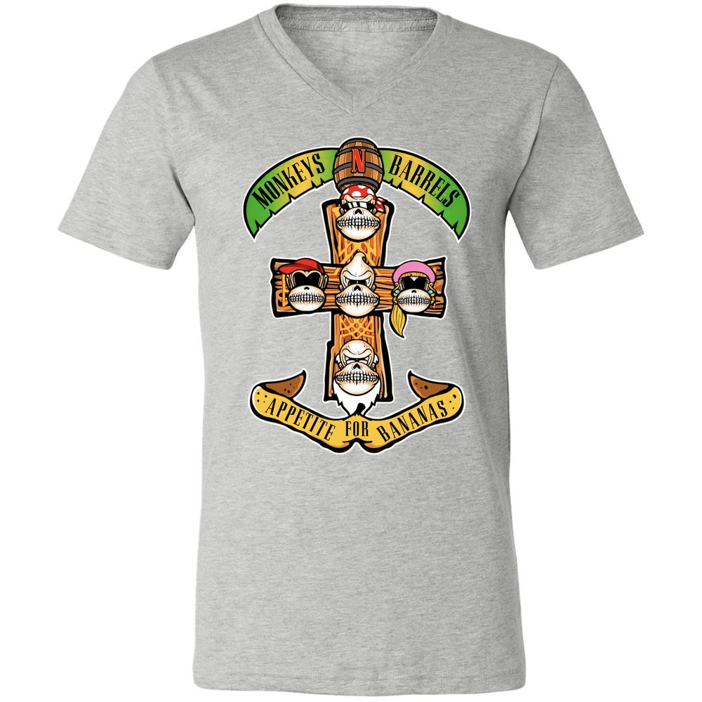 Unisex V-Neck T-Shirt - YR9YFCZ7 - Athletic Heather - 7