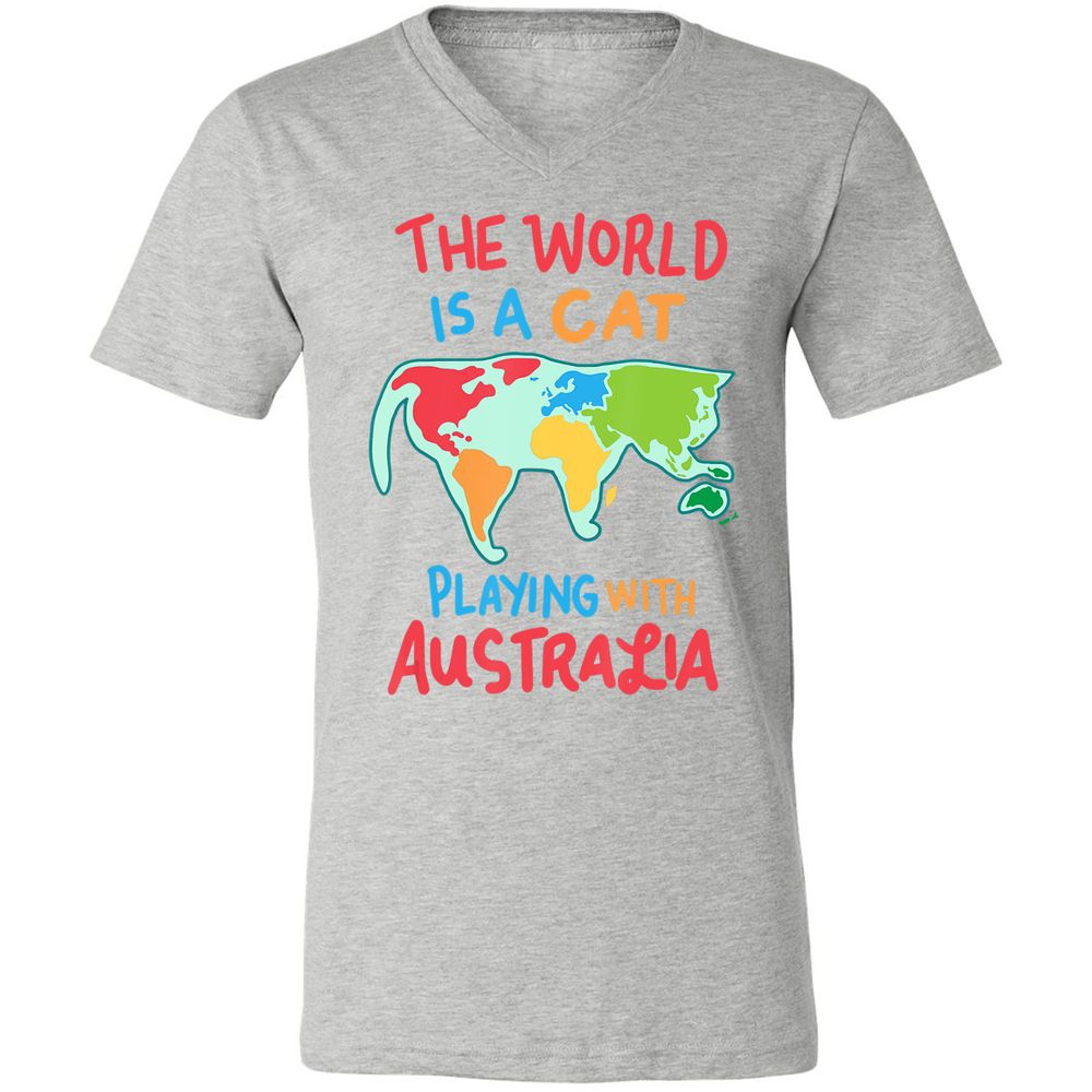 Unisex V-Neck T-Shirt - ZM4JXSAH - Athletic Heather - 7