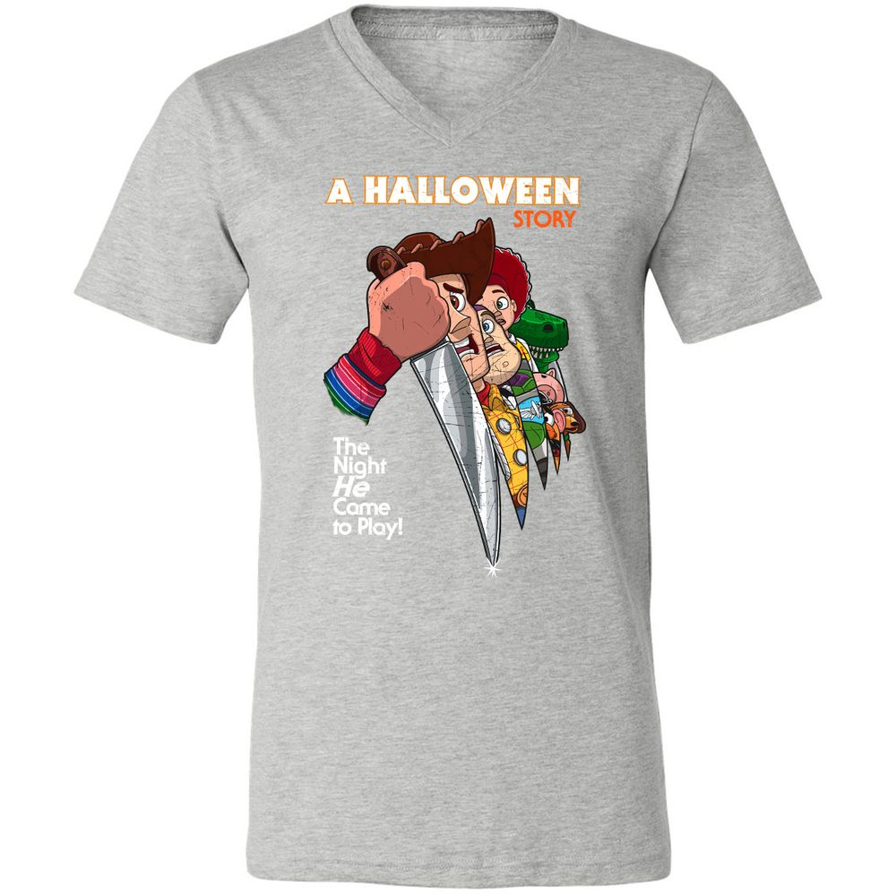 Unisex V-Neck T-Shirt - Q8ZWRSSV - Athletic Heather - 7