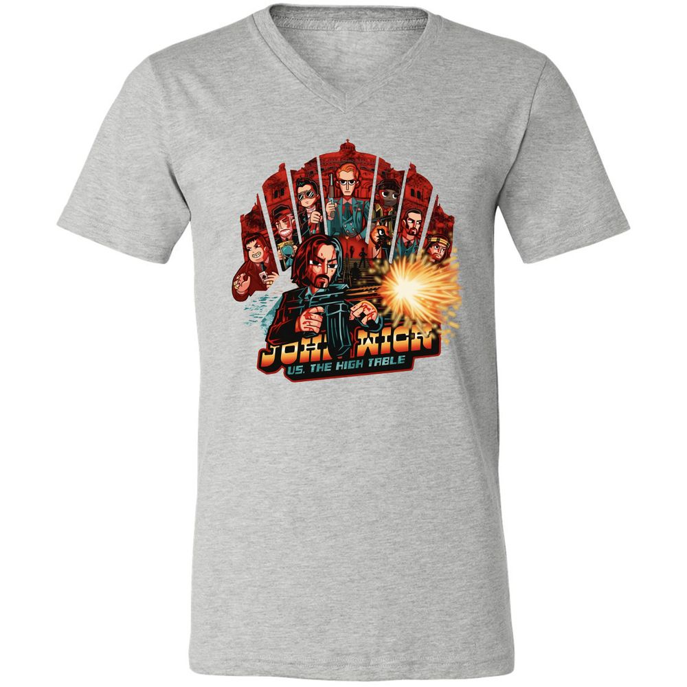 Unisex V-Neck T-Shirt - 5Z6UVZKJ - Athletic Heather - 7