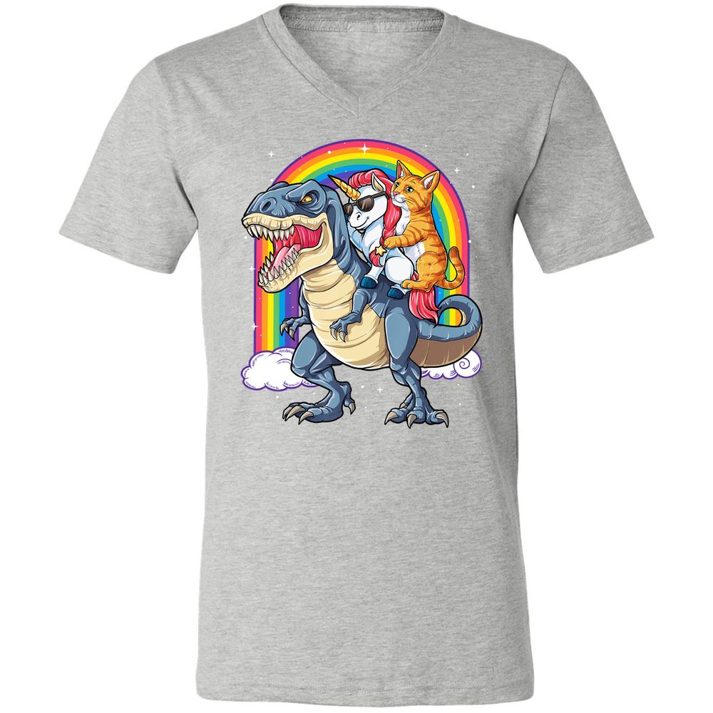 Unisex V-Neck T-Shirt - LEMNXADS - Athletic Heather - 7