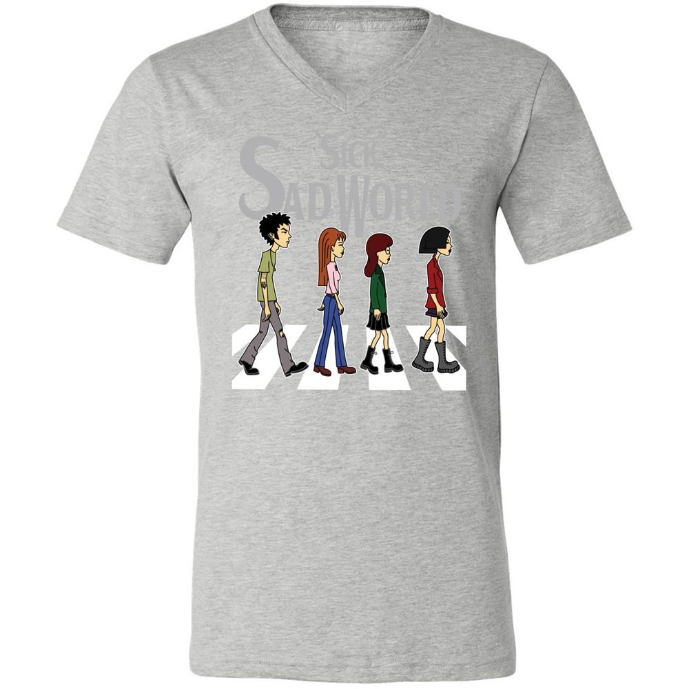 Unisex V-Neck T-Shirt - X9BUZHRT - Athletic Heather - 7