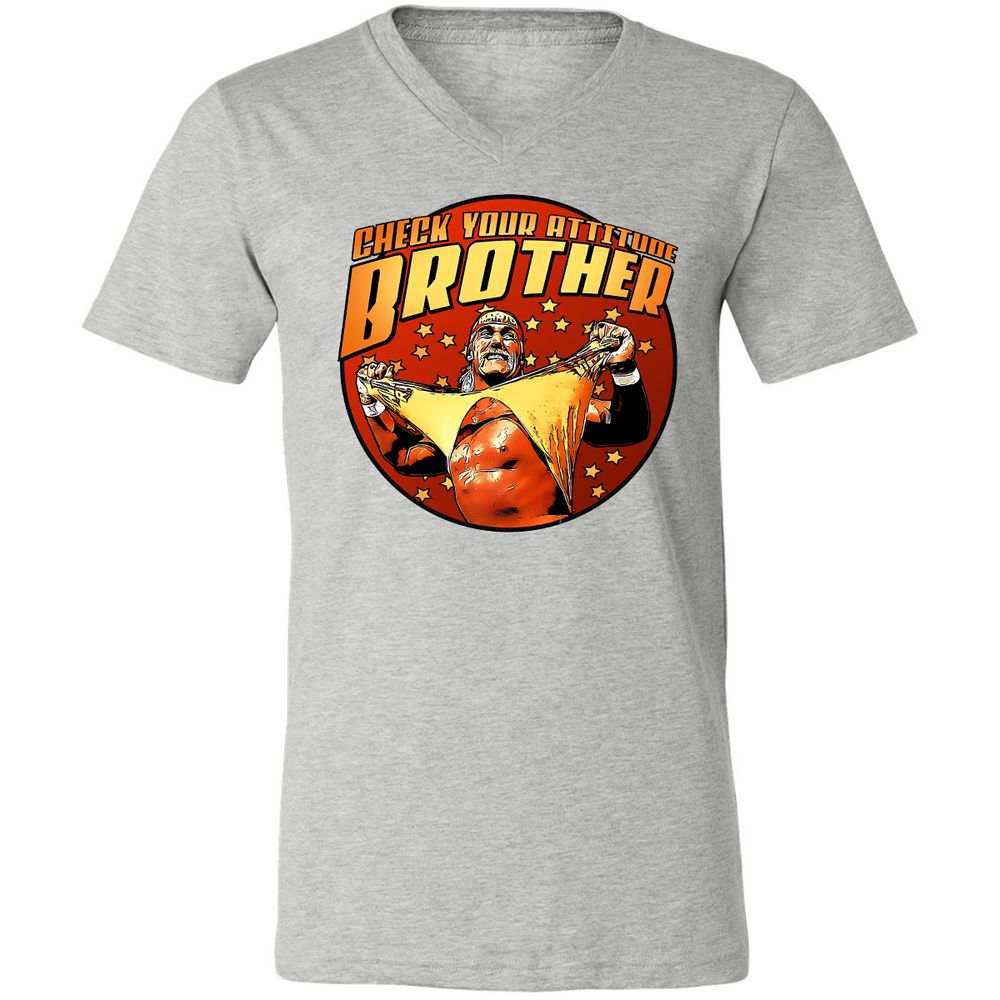 Unisex V-Neck T-Shirt - 6K7ALRNJ - Athletic Heather - 7